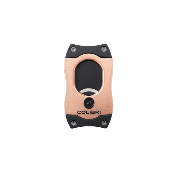 Colibri Premium S-Cut Cigar Cutter - Ergonomic Stainless Steel Spring-Loaded Straight Cut Blade, Ideal for up to 66 Ring Gauge - Gift for Cigar Enthusiasts (Rose Gold)