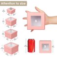 thumbnail image 2 of Square Gift Boxes with Lids for Presents Small Pink Gift Boxes with Clear Window Nesting Gift Boxes Set of 4 Flower Boxes for Arrangements,Mother's Day, 2 of 4