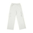 thumbnail image 5 of Cethrio Boys Cargo Pants, Elastic Waist Relaxed Fit Multi-pocket Casual School Pants White Size 8, 5 of 5