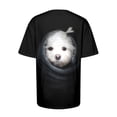 thumbnail image 5 of YDLCAFD T-Shirt Femme Mode Décontractée Imprimé Chiot Mignon Col Rond Manches Courtes T-Shirt Haut, 5 of 5