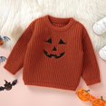 thumbnail image 4 of UngA Toddler Halloween Costume Baby Halloween Sweater Pumpkin Embroidery Crewneck Knit Sweatshirt Pullover Tops Toddler Boy Girl Fall Winter Clothes Orange,18-24 Months, 4 of 7