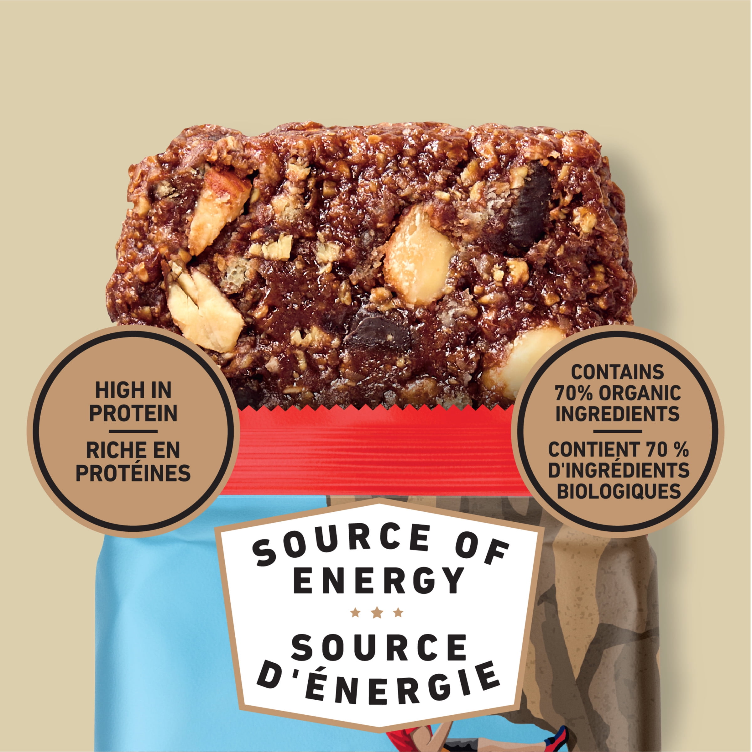 CLIF BAR Energy Bars, Chocolate Almond Fudge, Granola Bar, High in Protein, Contains 70% Organic Ingredients, (Pack of 10), 680 g
