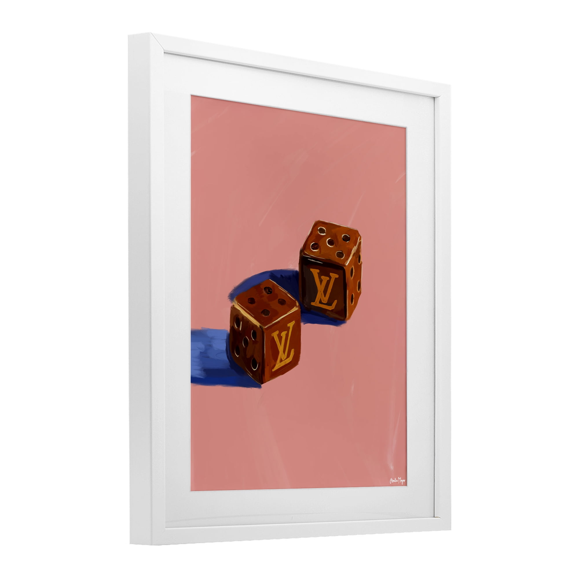 Stupell Industries Fashion Brand Dice White Framed Print Under Glass, design by Amelia Noyes