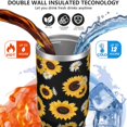 thumbnail image 3 of 30 Oz Tumbler Sunflower Daisy Tumbler with Lid and Straw, Birthday Gift Cup for Friend Women Men Coffee Travel Mug Thanksgiving Day Halloween Christmas Gift Water Bottle, 3 of 7