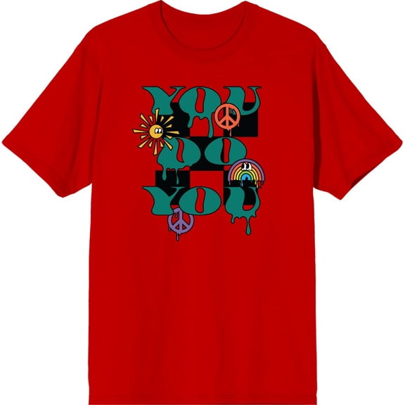 Positive Vibes You Do You Men's Red Crew Neck Short Sleeve Tee-Medium