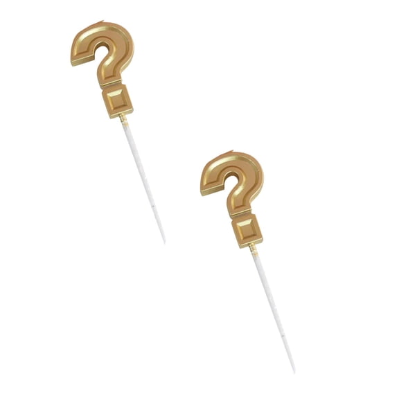 2Pcs Gold/Silver Question Mark Candle High End Delicate Cake Candle Baking Decoration Cake Plug In Party Creative Props Candles & Holders