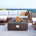 thumbnail image 6 of M optimized Propane Fire Pit Table, Outdoor Firepit With Wind Guard Glass Beads & Rain Cover for Patio Yard Garden, 36" 48" 56" Bronze, 6 of 9
