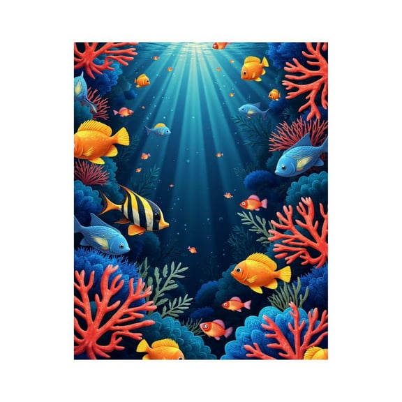 Paint by Numbers Kit for Adults, Colorful Coral Reef Marine Life Paint by Numbers, Easy Paint by Numbers Kit for Adults Beginner, DIY Adult Paint by Number Kits on Canvas, Home Decor