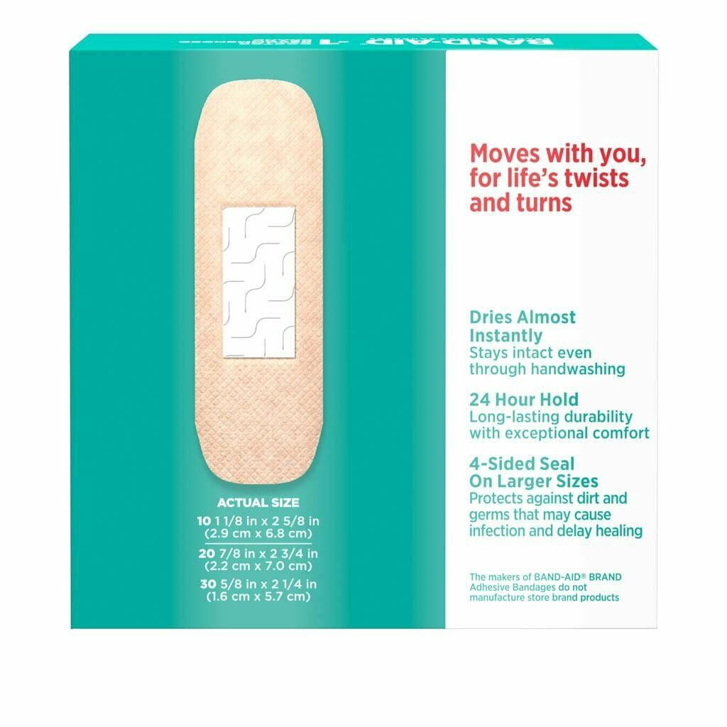 Band-Aid Brand Skin-Flex Adhesive Bandages, Assorted Sizes, 60 ct (Pack of 3)