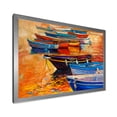 thumbnail image 2 of Boats During Warm Colored Sunset In The Harbor I 32 in x 24 in Framed Painting Canvas Art Print, by Designart, 2 of 4