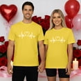 thumbnail image 2 of KHONTS Couple Valentine's Day T Shirts Men and Women Crew Neck Short Sleeve Tops Heart Printed Sweat Tees Women-Yellow XL, 2 of 4