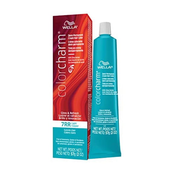 Color de cabello Demi permanente WELLA Color Charm 7RR Luz Cop