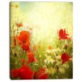 thumbnail image 2 of Fond Grunge avec Coquelicots Rouges - Impression sur Toile Florale, 2 of 3