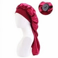thumbnail image 3 of Cheers.US Extra Long Satin Bonnet Sleep Cap Long Bonnet for Braids Hair Loose Cap, 3 of 4