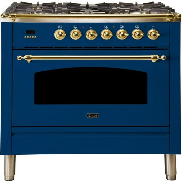 Ilve UPN90FDMPBLLP Nostalgie Series 36 Inch Dual Fuel Convection