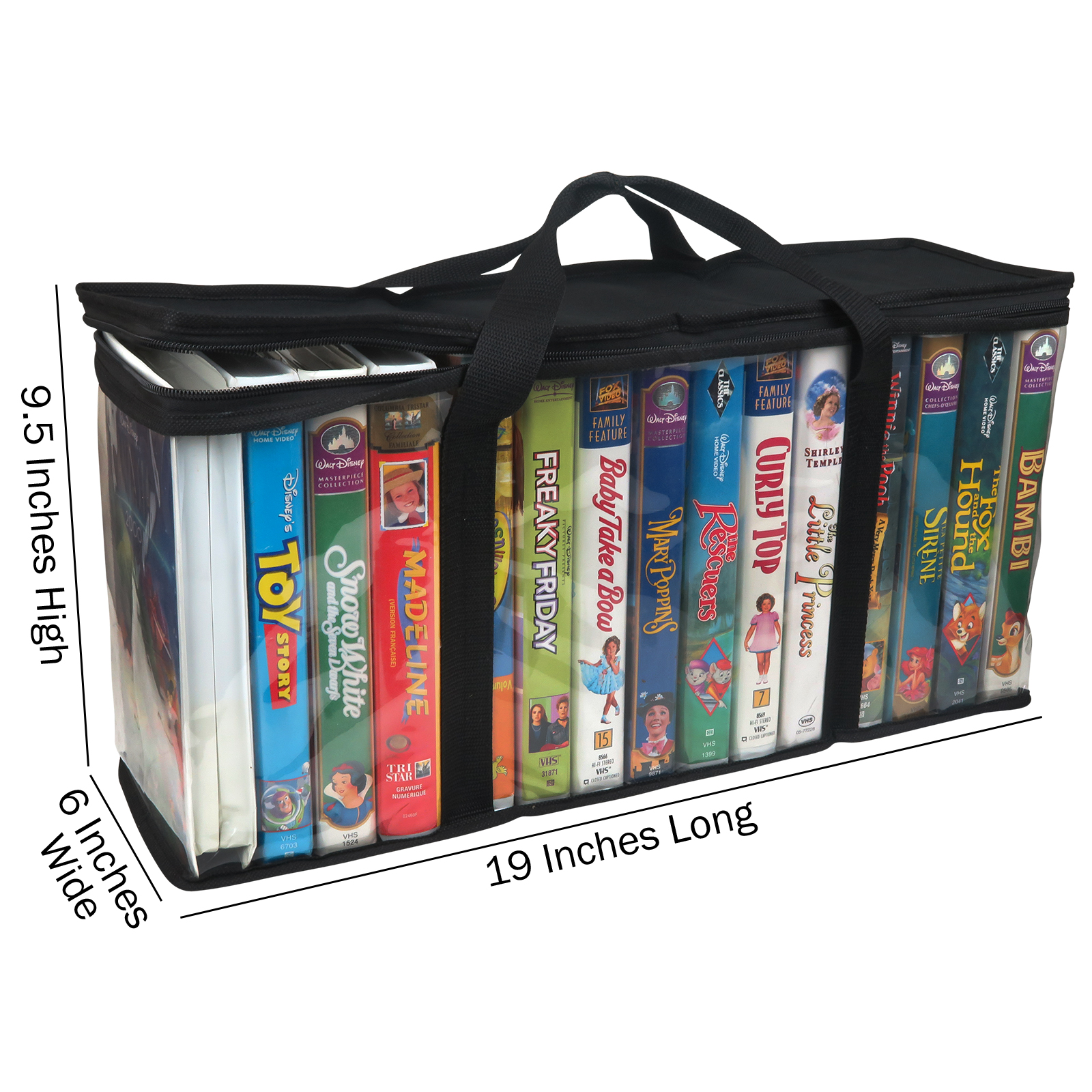 Evelots 2 Pack VHS Storage Bag-Movie Organizer-Video Tape-Handles-Hold  30-No Dust - Walmart.com