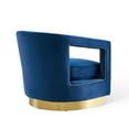 thumbnail image 4 of Modway Frolick Performance Velvet and Stainless Steel Armchair in Navy, 4 of 9