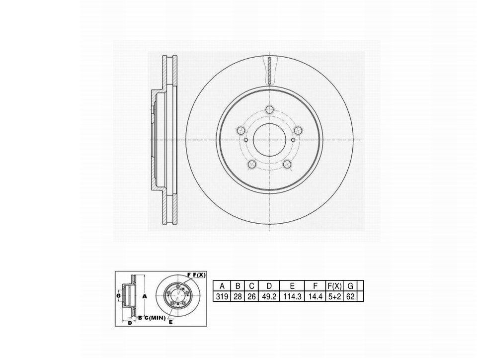 Winstop Brake Rotor, Front WS245278, Lexus RX330 2006-2004