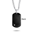 thumbnail image 2 of Personalized Simple Basic Mens Engravable Black Dog Tag Pendant Necklace for Men CZ Accent Stainless Steel 24 Inch Chain, 2 of 5