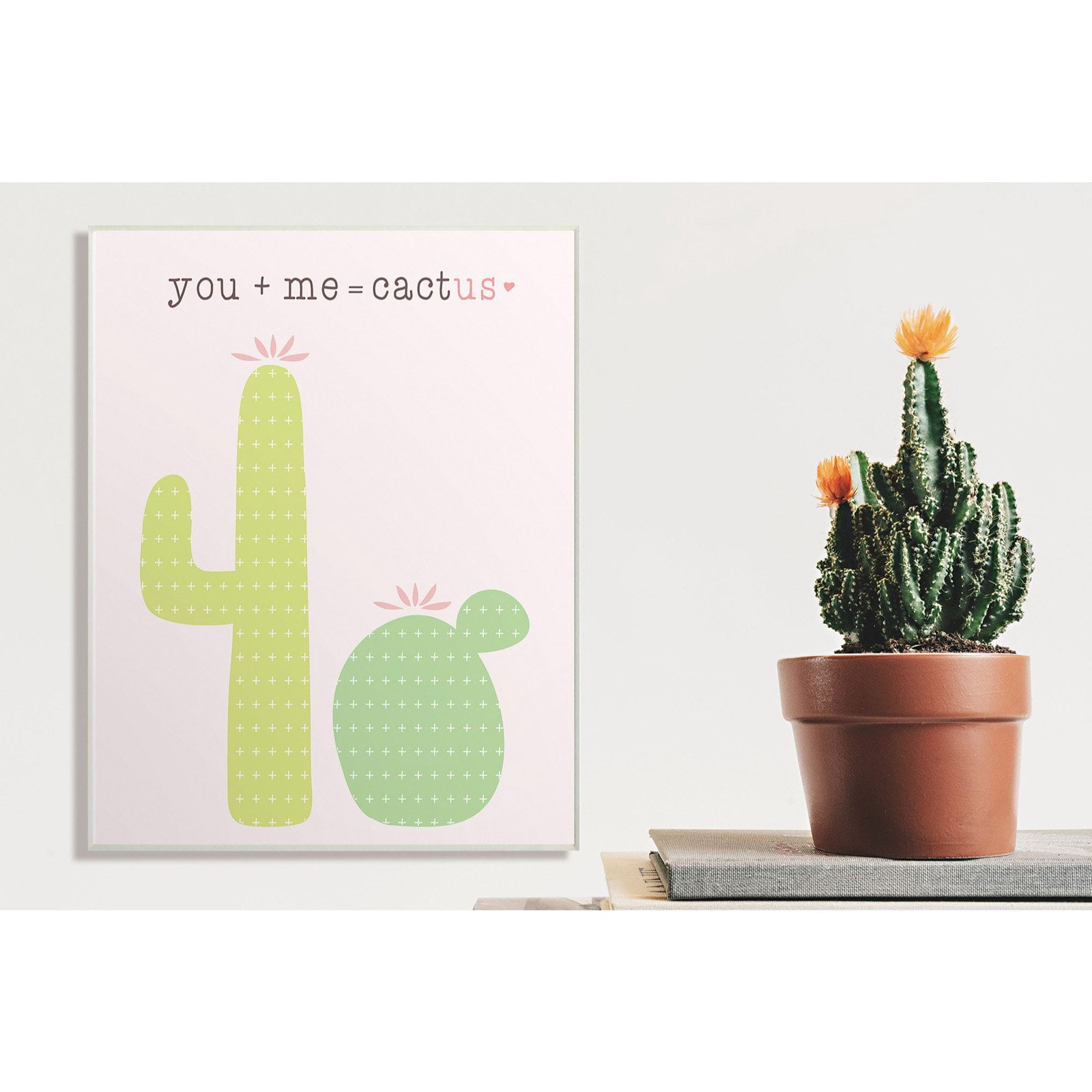 The Stupell Home Decor Collection You Plus Me Equals Cactus Wall Art