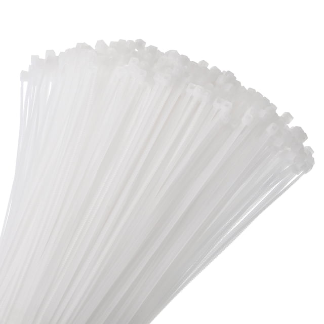Unique Bargains 800pcs 3' 11 Lbs Cable Zip Ties Self-Locking Small Nylon Cable Tie Wraps 1/8' for Cord Management, White