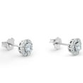 thumbnail image 2 of Pompeii 1ct Halo Round Diamond Studs 14k White Gold (J-K,I2-I3), 2 of 3
