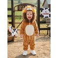 thumbnail image 6 of RUINIXCW Toddler Baby Lion Cosplsy Zip Front Plush Long Sleeve Hooded Jumpsuit, 6 of 6