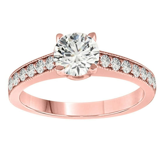 AoneJewelry 1.00 Carat Natural Diamond Engagement Wedding Sparkling Ring Crafted In 18K Solid Rose White and Yellow Gold For Woman