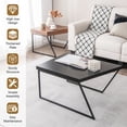 thumbnail image 4 of Spaco Coffee Table Set of 2 with Powder Coated Metal Legs-Black, Modern Coffee Table for Living Room Office Reception, 4 of 6