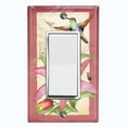 thumbnail image 1 of Metal Light Switch Plate Cover Antique Floral Hummingbird Home Sketch Red FLW102, 1 of 1