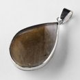 thumbnail image 3 of Natural Labradorite Teardrop Pendants with Platinum Plated Brass Findings 34~60x13~35x5~15mm Hole: 4x7mm DIY, 3 of 5