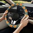thumbnail image 2 of Uorisanigo Hibiscu Auto Wheel Cover for Women Modern Car Steering Wheel Protector for Winter Breathable Fuzzy Steering Wheel Cover with Elastic Edge Novelty Car Accessories Gift for Sister, 2 of 8