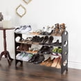thumbnail image 1 of Everyday Home Black 4 Tier Stackable 16 Pair Shoe Rack, 1 of 1
