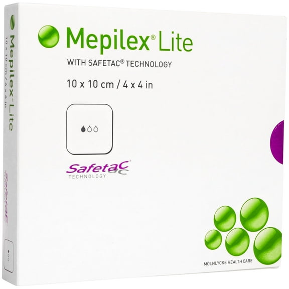 Mepilex 284190 Lite Silicone Thin Foam Dressing 4" x 4" - Box of 5