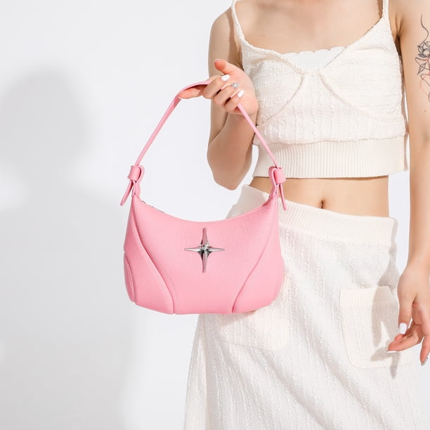 Bolso Para Las Axilas Bolso Bandolera Para Mujer De Gran Capacidad Fashionalbe Commuter Underarm Bag (Rosa)