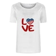 thumbnail image 2 of Tops Cortos para Mujeres Día de la Independencia Patriótica Impreso Cuello Redondo, Camiseta de Manga Corta Casual para la Primavera, Verano Y Fiesta, 2 of 4
