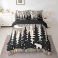 thumbnail image 2 of Homewish Safari Bear Bedding Comforter Set 7 Pieces for Female Men Adults,Woodland Animal Full Bedding Set Lightweight,Black Brown Fitted Sheet Flat Sheet,Ultra Soft Home Decor,Reversible, 2 of 8