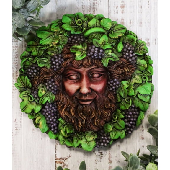 Ebros Dionysus Bacchus Spirit of The Vine Decor Wall Plaque 5.25" Dia
