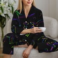 thumbnail image 4 of Goofa Dinosaur Printed Women’s 2 Piece Pajama Set Super,Pajamas Women's Long Sleeve Sleepwear Soft Button Down Loungewear Pjs Lounge Set Nightwear-Medium, 4 of 9