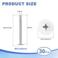 thumbnail image 2 of Uxcell 30Pcs M4.2x50mm White Pan Head Self Tapping Screws for Metal, Silver, 2 of 6