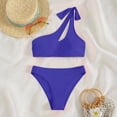 thumbnail image 4 of QIPOPIQ Swimsuit Clearance Women Sexy Solid With Chest Pad Without Underwire Bikini Two-shoulder Split Swimsuit, 4 of 4