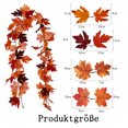thumbnail image 2 of Guirnalda de hojas de arce artificiales de 2 piezas, hojas de otoño falsas, hojas de otoño artificiales para decoración de interiores y exteriores, bodas, cenas de Acción de Gracias, fiestas y, 2 of 5