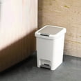 thumbnail image 4 of Small Bathroom Trash Can with Lid,Lid Foot Pedal Hand Press Trash Can,Slim Soft Close Garbage Can,Wastebasket Container Trash Bin for Office Bedroom Kitchen Living Room, 4 of 5