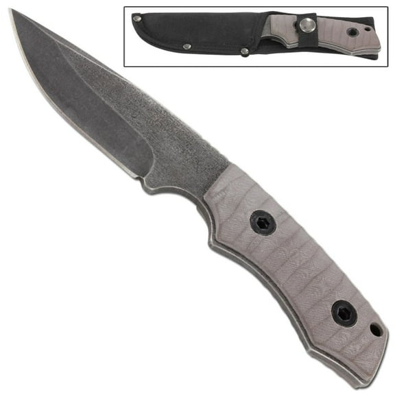 Armory Replicas Dark Retribution Fixed Blade Outdoor Knife | 440 Stainless Steel Drop Point Knife with G10 Handle | Includes Nylon Sheath