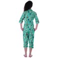 thumbnail image 4 of Moomaya Printed Cotton 3/4 Sleeve Shirt With Capri 2 Piece Nightwear Set Sleepwear For Womens, 4 of 7