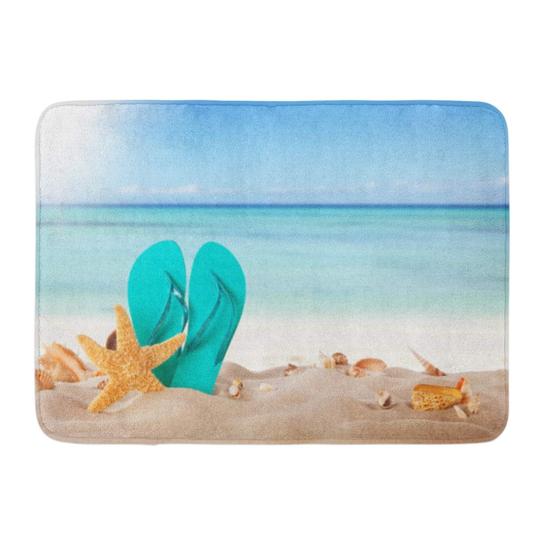GODPOK Aquatic Sand Summer Concept with Sandy Beach Shells and Blue ...