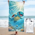 thumbnail image 1 of Toalla de playa Squirtle, suave, de secado rápido, resistente a la arena, para piscina, yoga, gimnasio, camping, toallas de baño ligeras, regalo para niños, niñas, niños y adultos, 27,5 x 55 pulgadas, 1 of 1