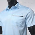 thumbnail image 4 of Mens Polo Shirts Summer Breathable Solid Color Pocket Lapel Shirts Casual Slim Fit Basic Short Sleeve Shirts, 4 of 5