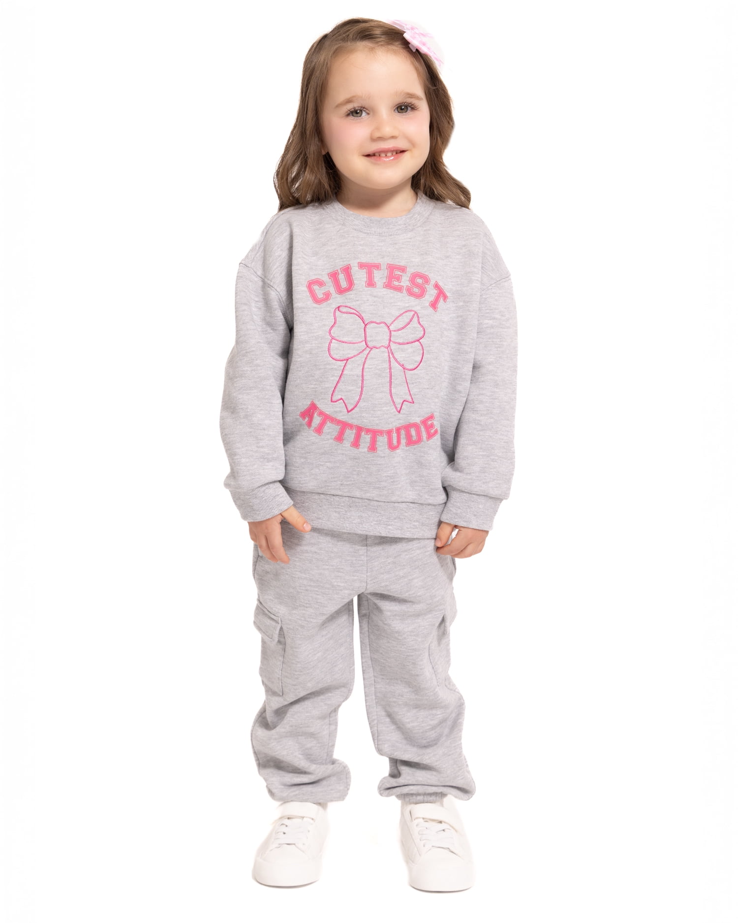 Wonder Nation Toddler Girls Graphic Fleece Crewneck with Long Sleeves, Sizes 12M-5T