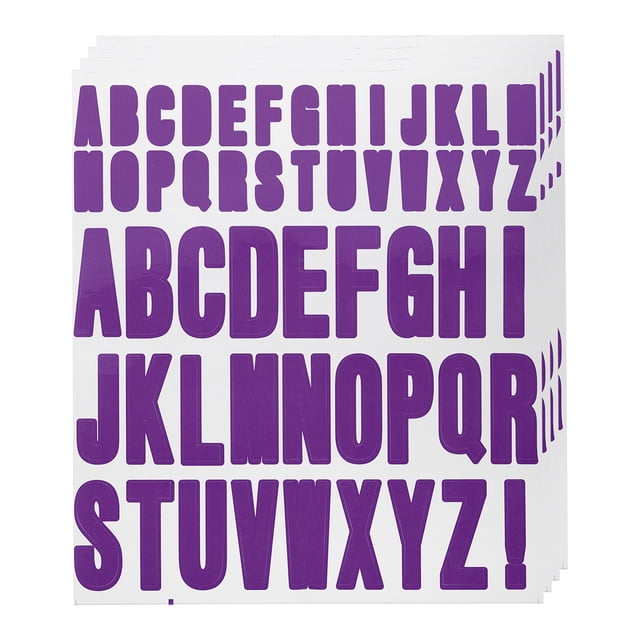 Uxcell 4 Hojas Calcomanías de Letras de Vinilo 9.1'' x 7.7'' para Calcomanía Interior Exterior Púrpura